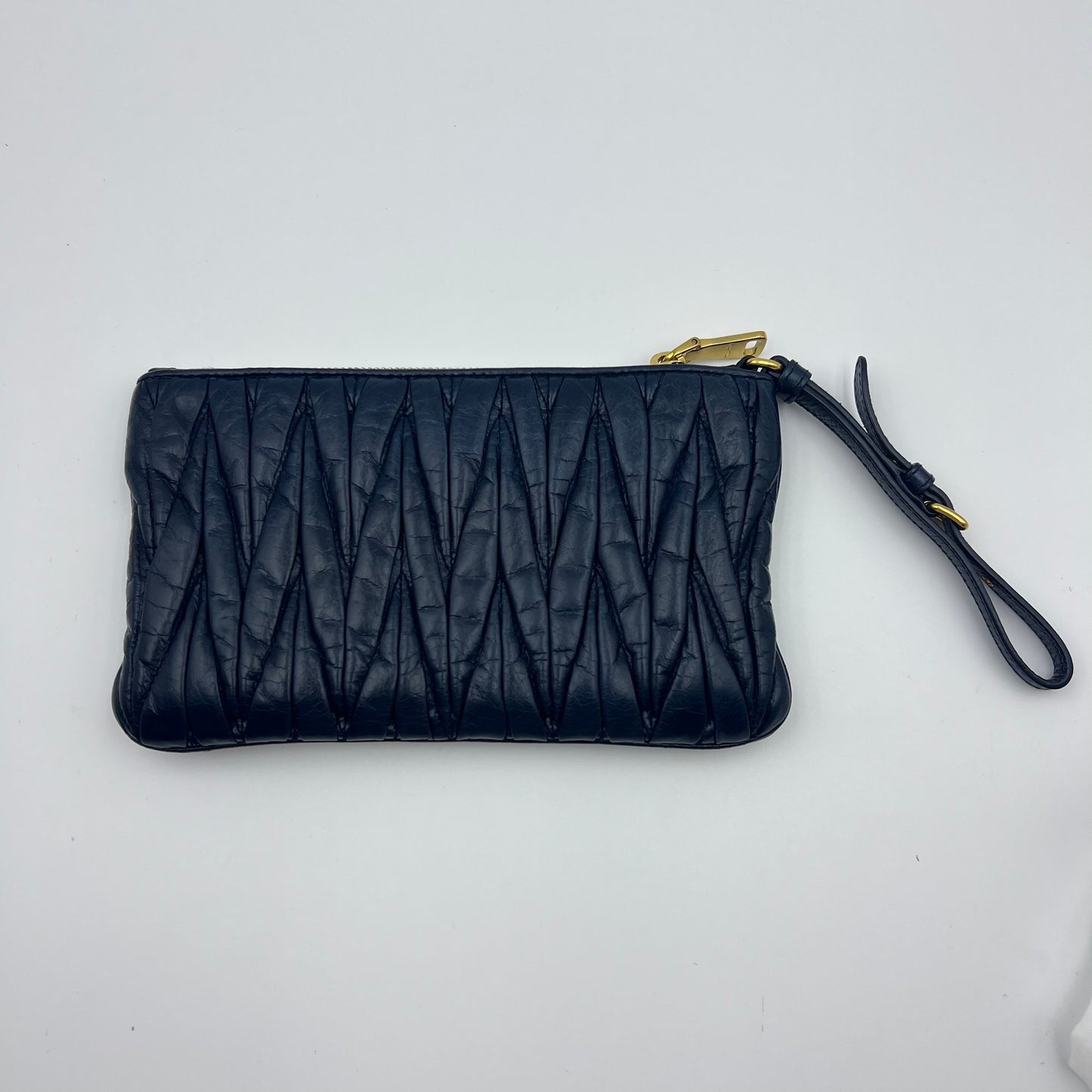 Clutch Bag Ash Navy Vintage Leather Wrislet