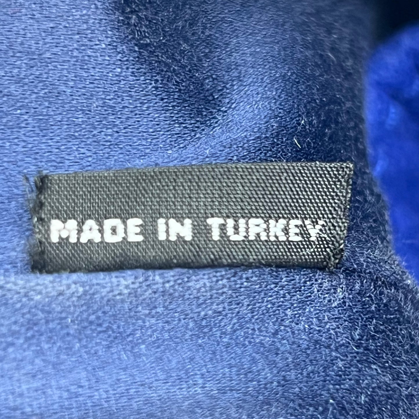 Blue Grained Leather Madras Tote