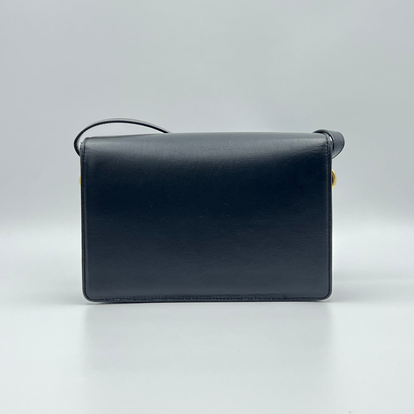 Textured Calfskin Small Torchon GG Ring Shoulder Bag Black