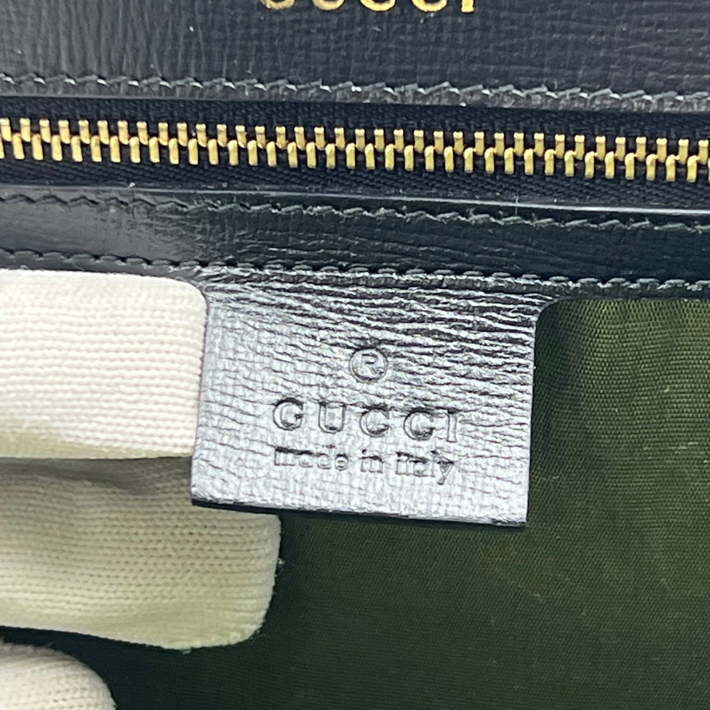 Textured Calfskin Small Torchon GG Ring Shoulder Bag Black