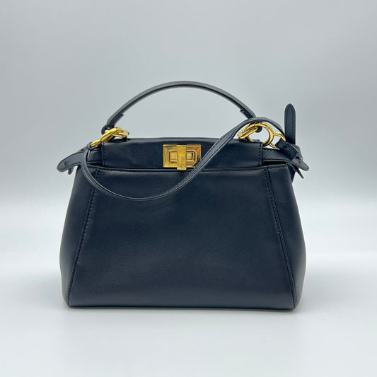 Mini Peekaboo Iconic Satchel Leather Bag