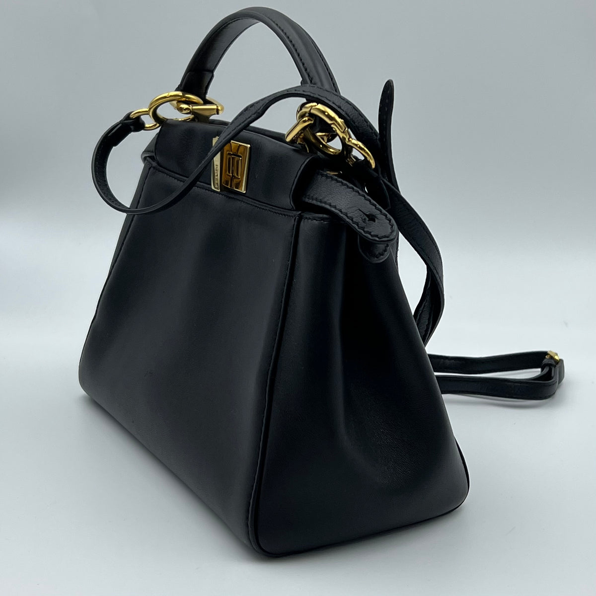Fendi Mini Peekaboo Iconic Satchel Leather Bag — view 8 of 9 Mini Peekaboo Iconic Satchel Leather Bag, view 8 of 9