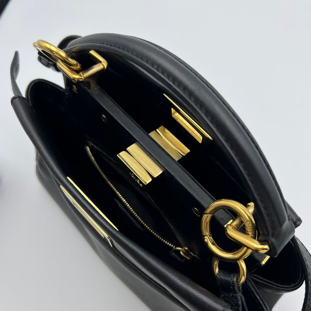Fendi Mini Peekaboo Iconic Satchel Leather Bag — view 3 of 9 Mini Peekaboo Iconic Satchel Leather Bag, view 3 of 9