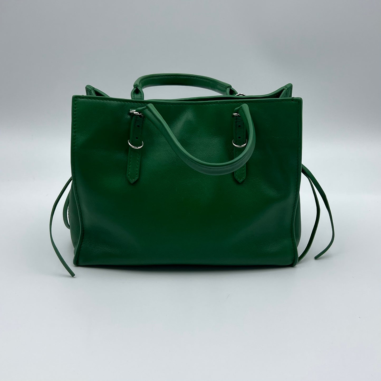 Green Leather Mini Papier A4 Tote