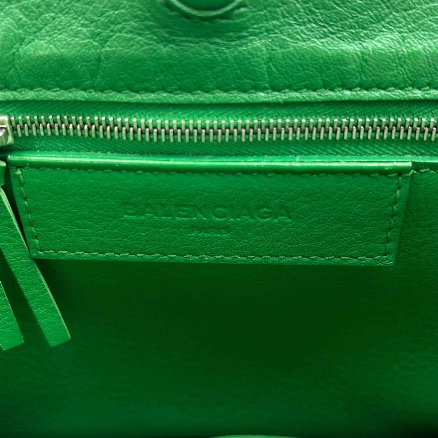 Green Leather Mini Papier A4 Tote