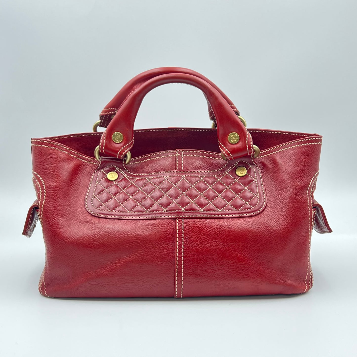Vintage Quilted Boogie Bag Red