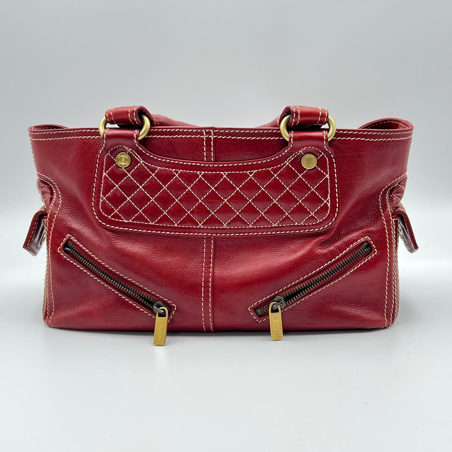 Vintage Quilted Boogie Bag Red