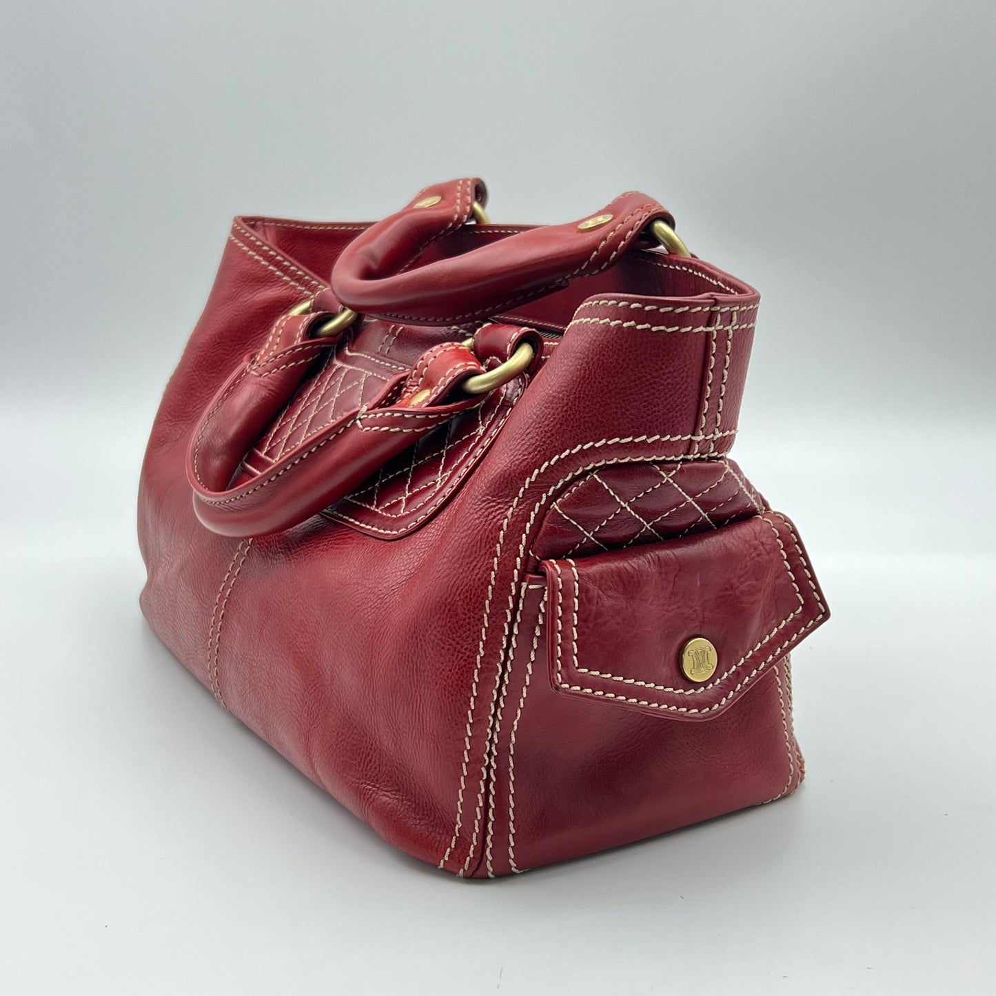 Vintage Quilted Boogie Bag Red