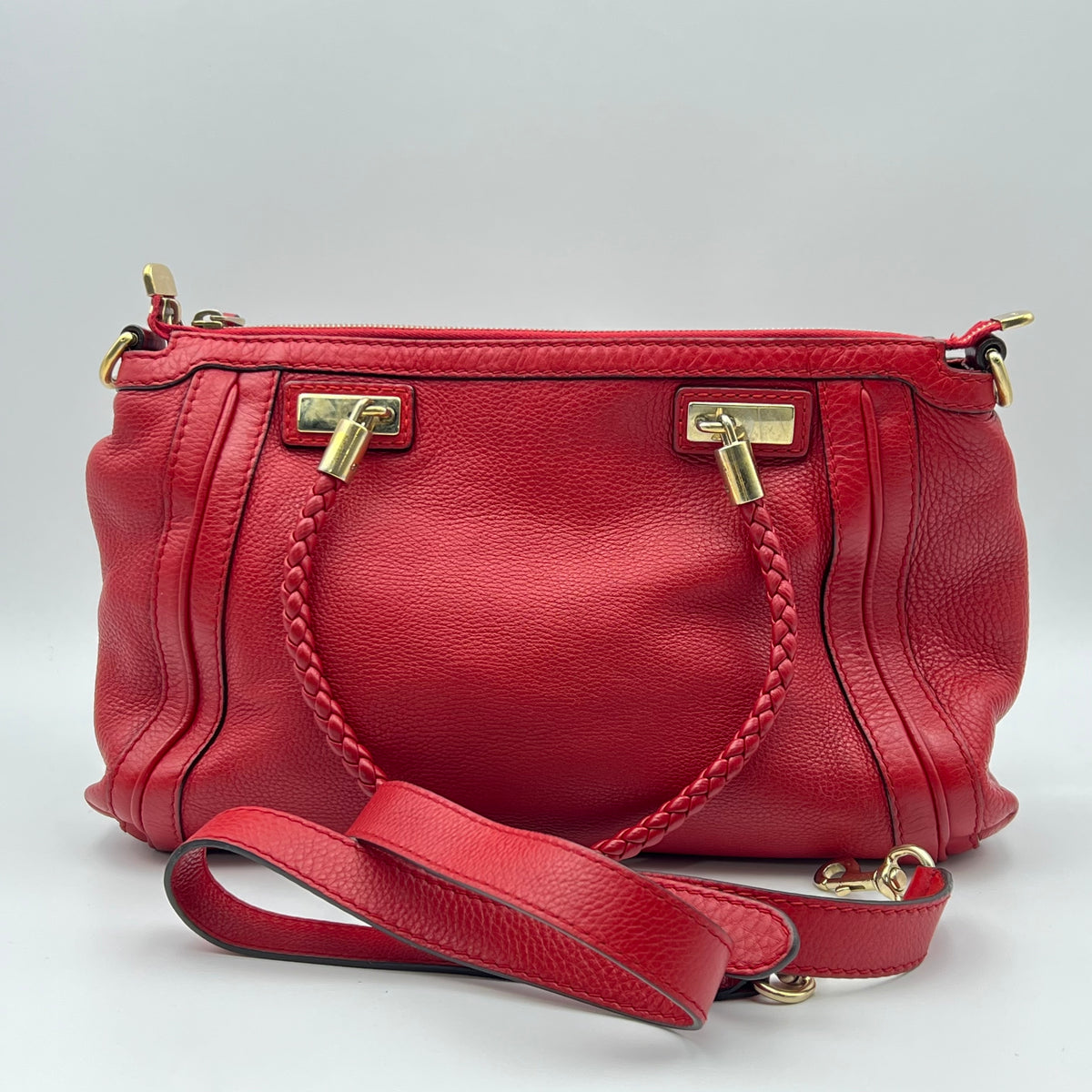 Gucci RED PEBBLED LEATHER BELLA TOTE BAG — view 2 of 9 RED PEBBLED LEATHER BELLA TOTE BAG, view 2 of 9