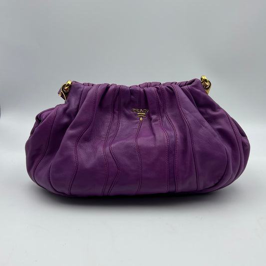 Nappa Stripes Hobo Bag Purple