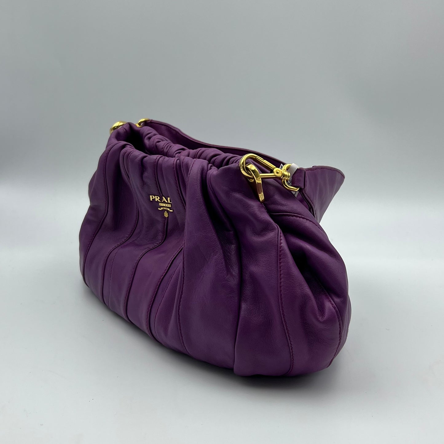 Nappa Stripes Hobo Bag Purple