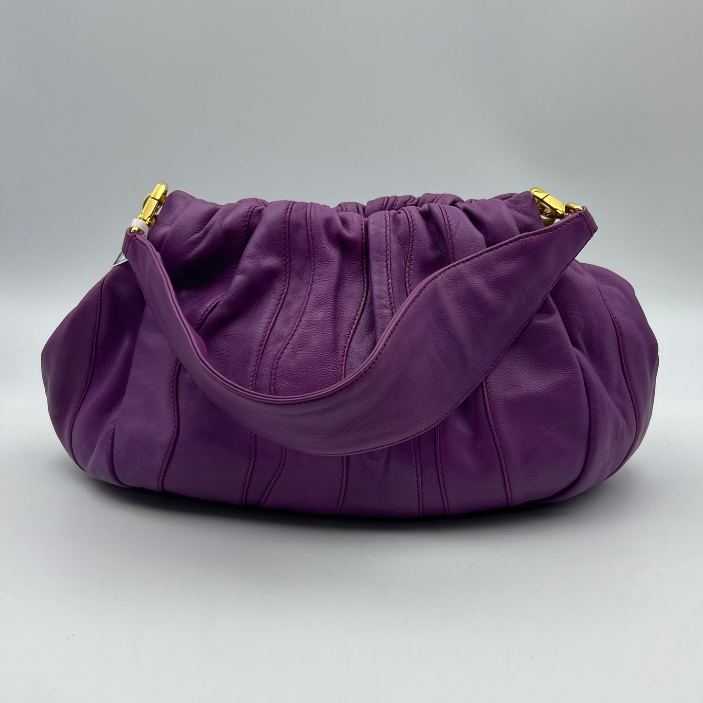 Nappa Stripes Hobo Bag Purple