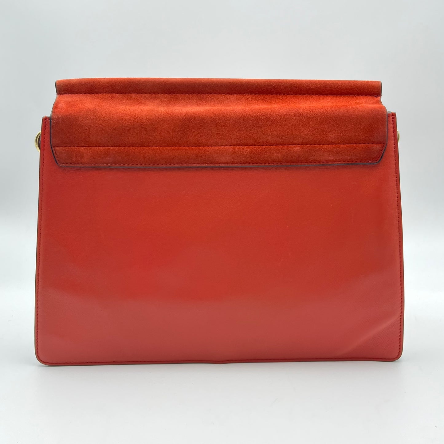 Red Leather/Suede Faye Medium Shoulder Bag