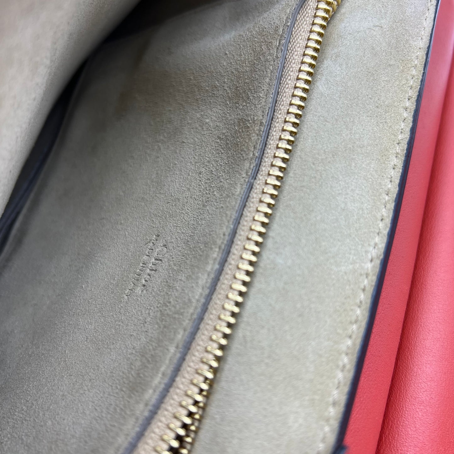 Red Leather/Suede Faye Medium Shoulder Bag