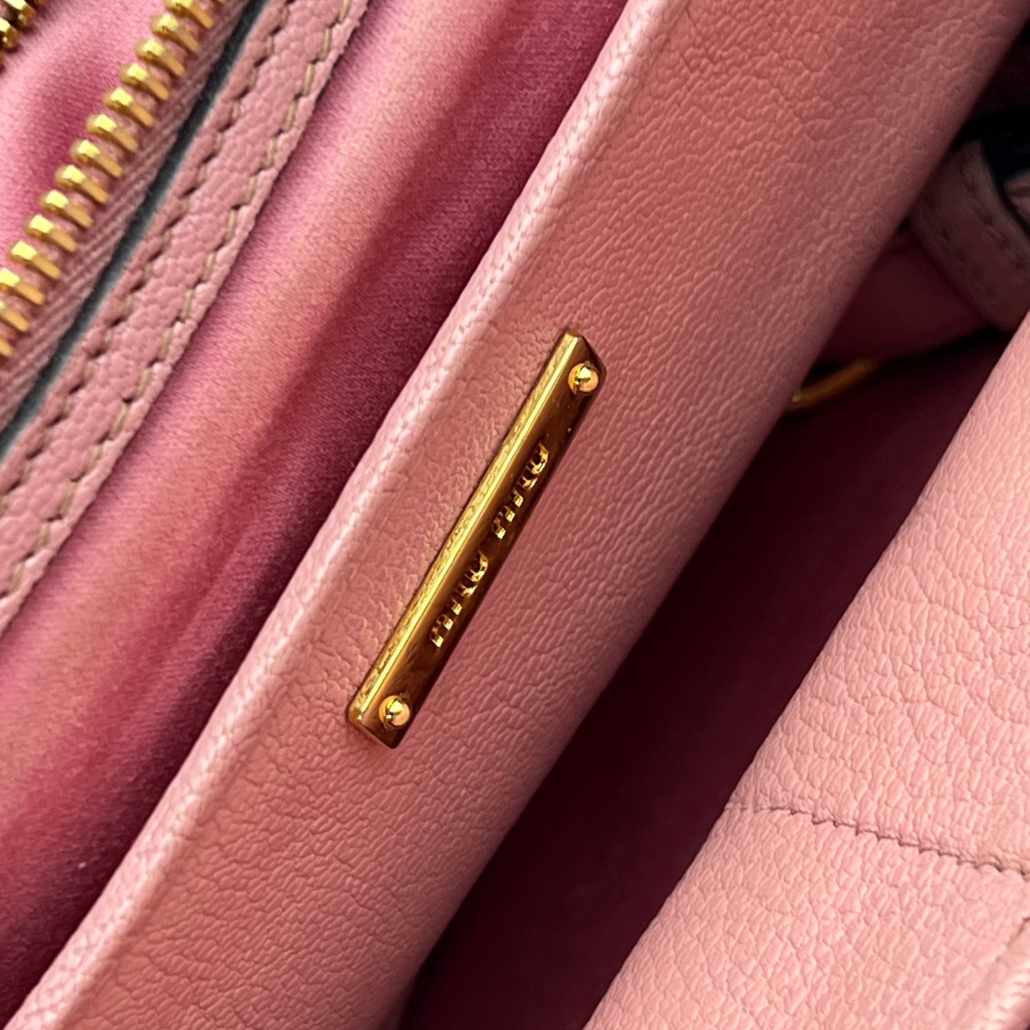 Convertible Madras Side Zip Satchel Pink