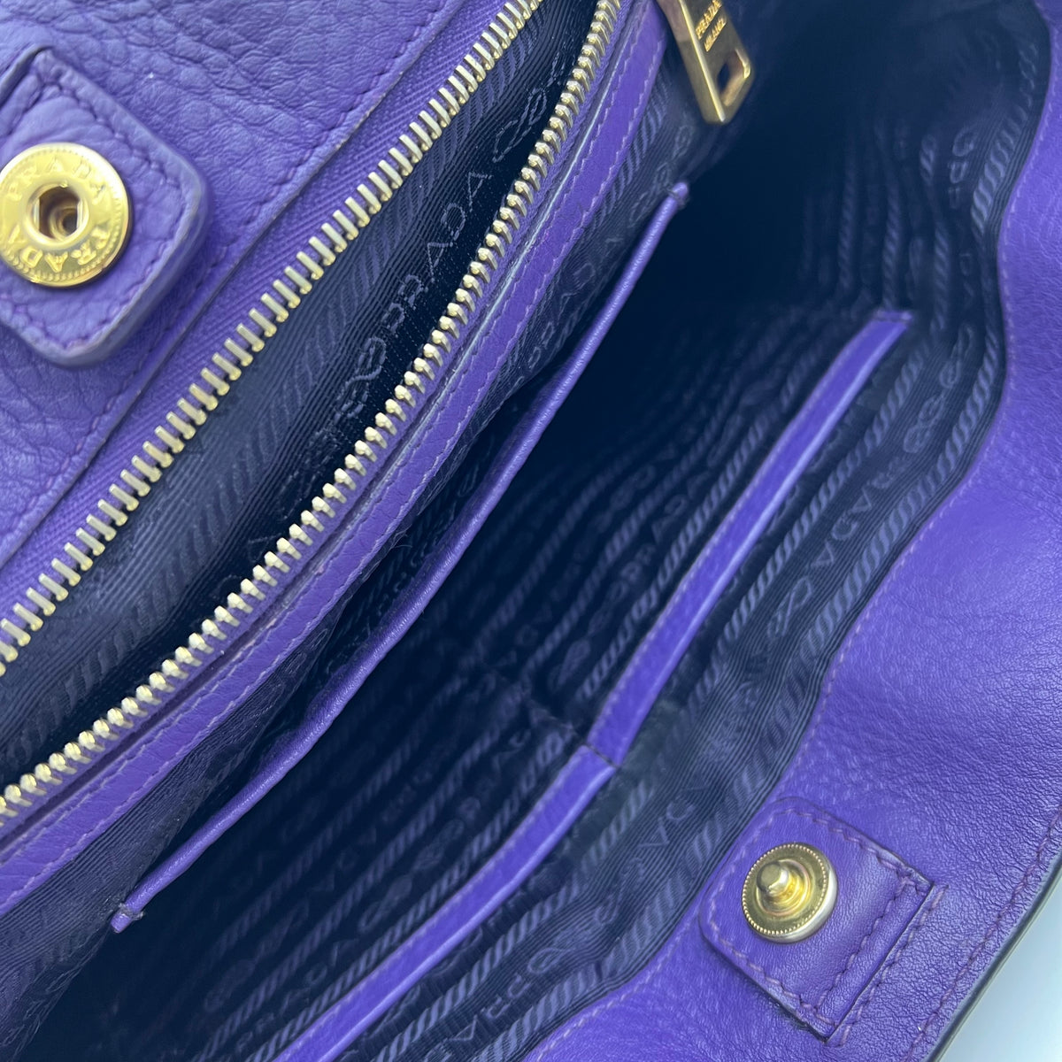 Prada Vitello Daino Galleria Tote Purple — view 6 of 7 Vitello Daino Galleria Tote Purple, view 6 of 7
