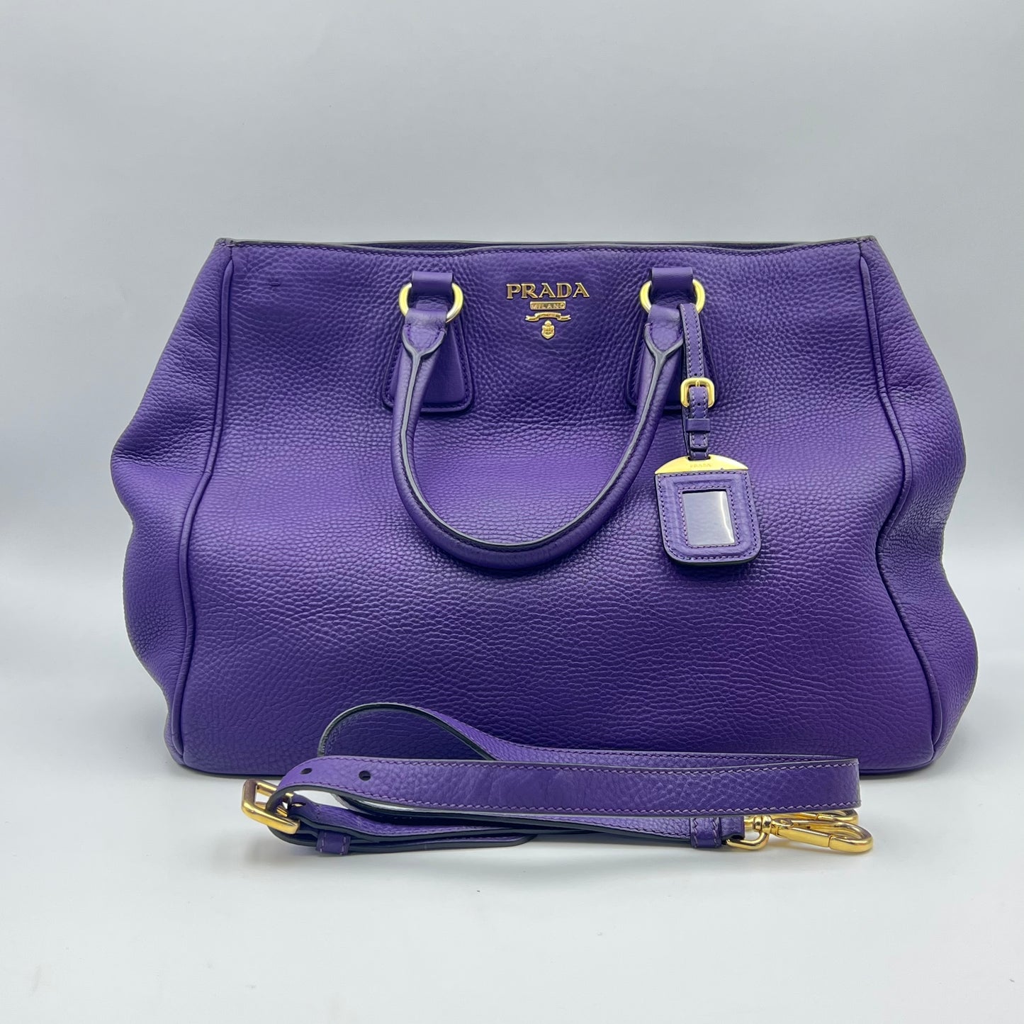 Vitello Daino Galleria Tote Purple