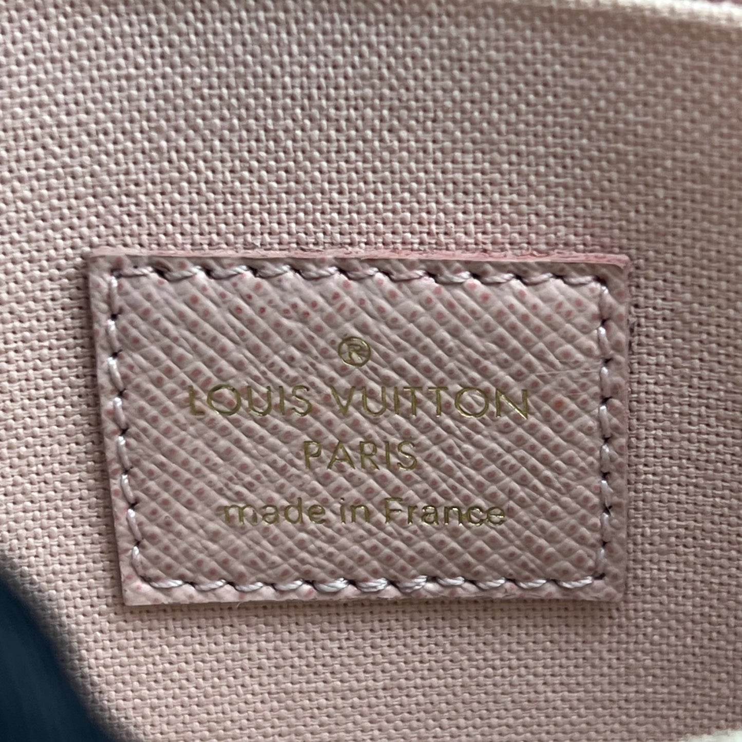 Damier Azur Pochette Felicie Chain Wallet Rose Ballerine