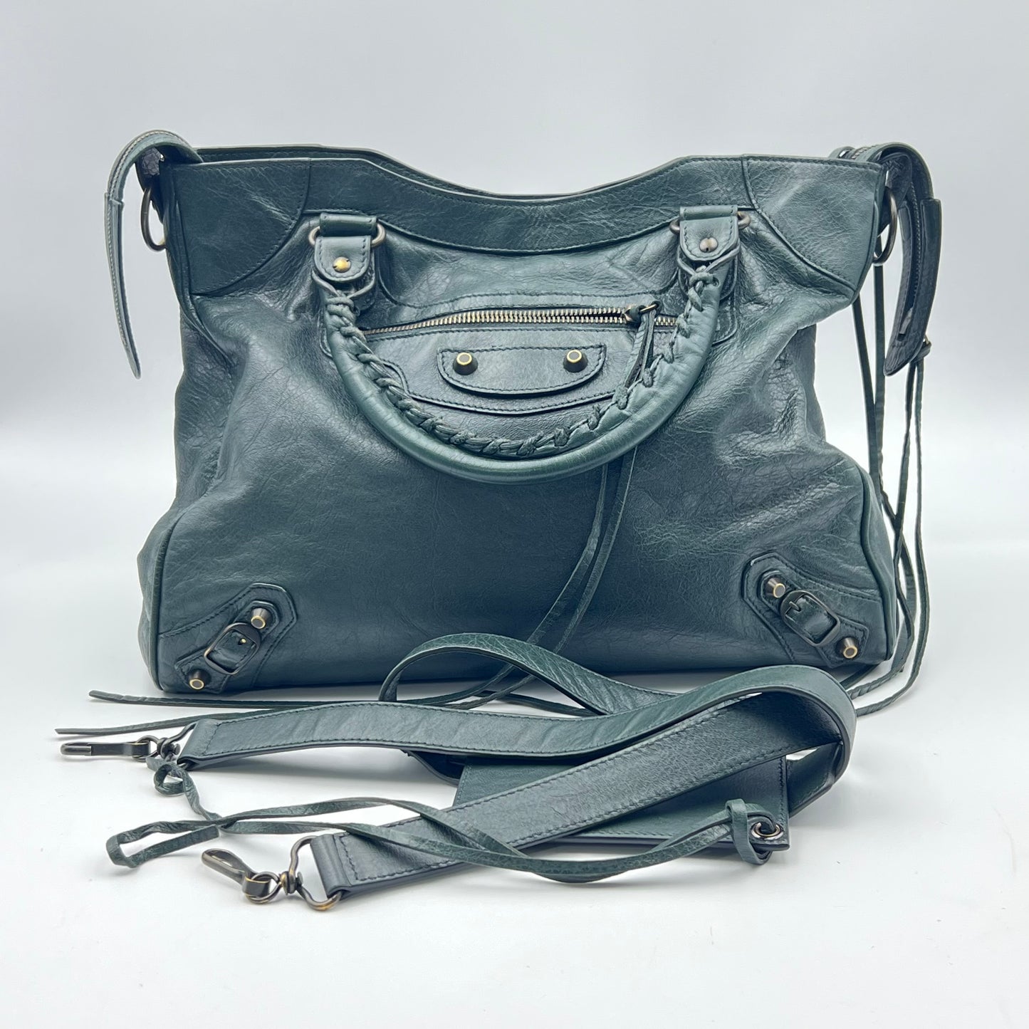 Velo Classic Studs Bag Leather Medium dark gray