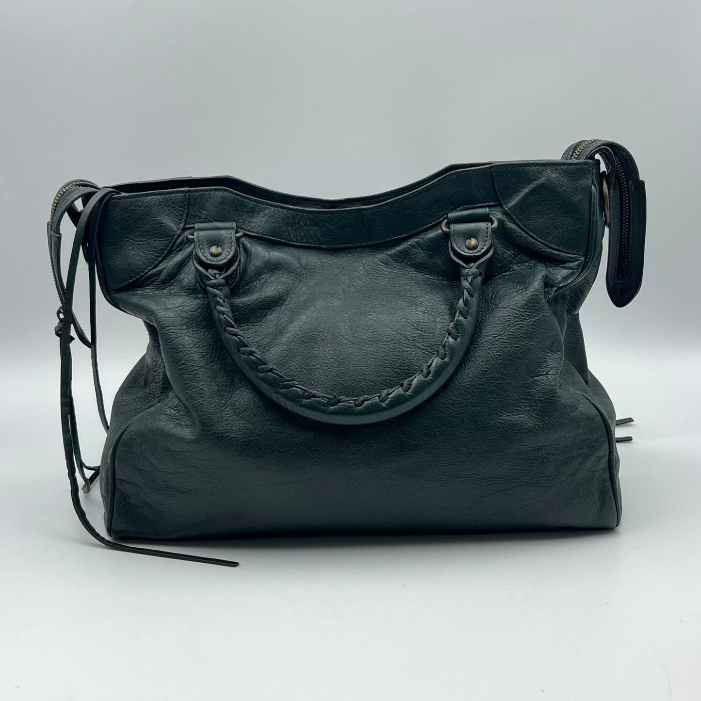 Velo Classic Studs Bag Leather Medium dark gray