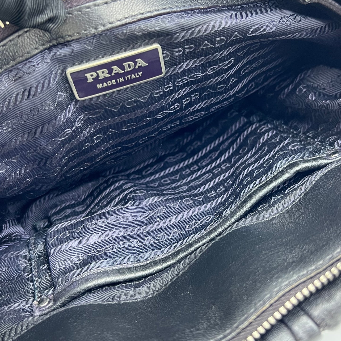 Nappa Gaufre Leather Top Handle Bag