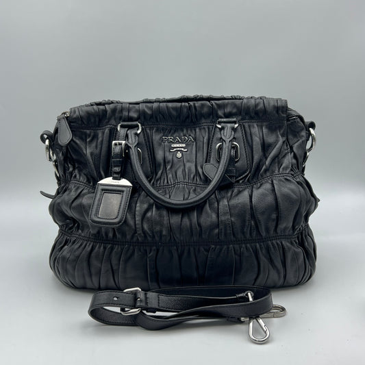 Nappa Gaufre Leather Top Handle Bag