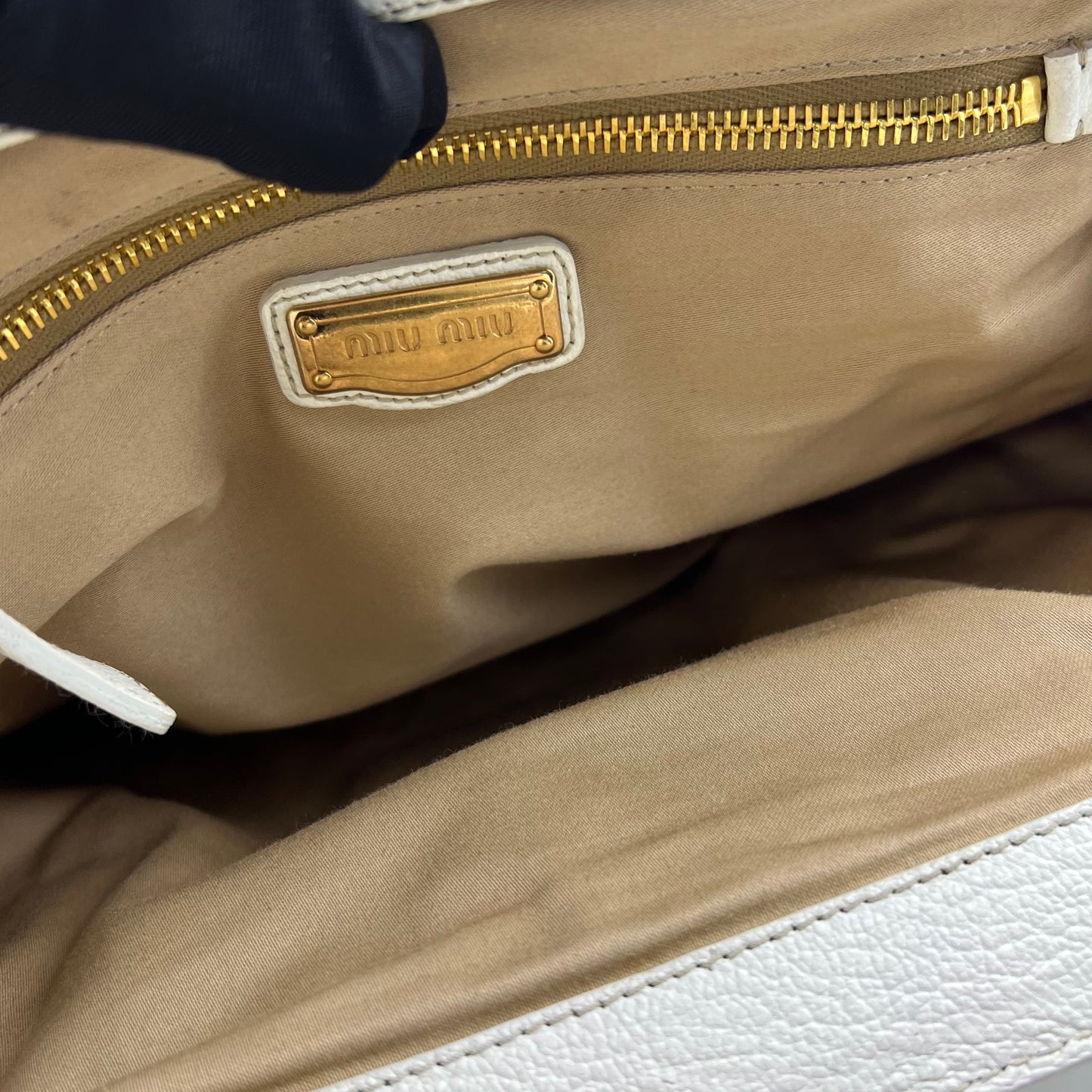 Vintage Miu Miu Leather Bag White