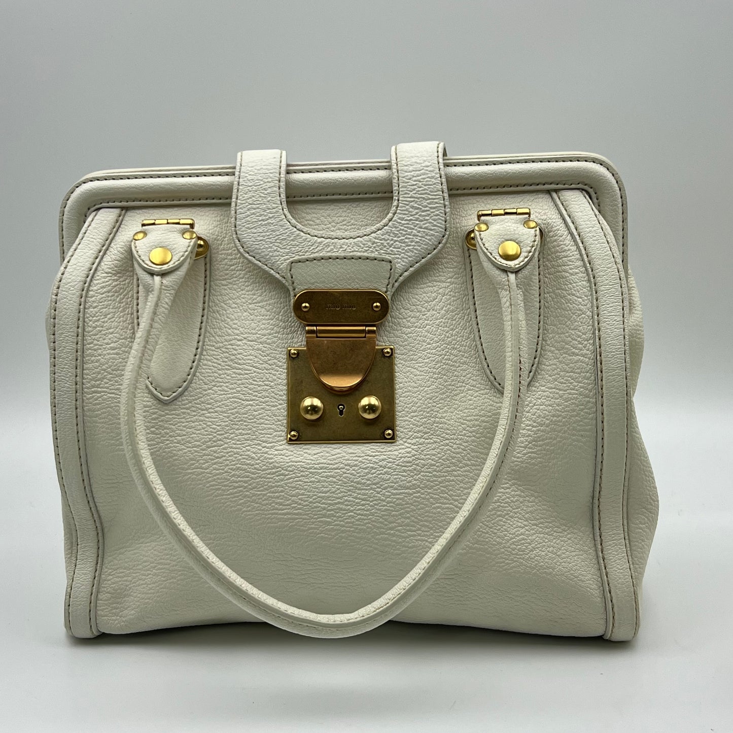 Vintage Miu Miu Leather Bag White