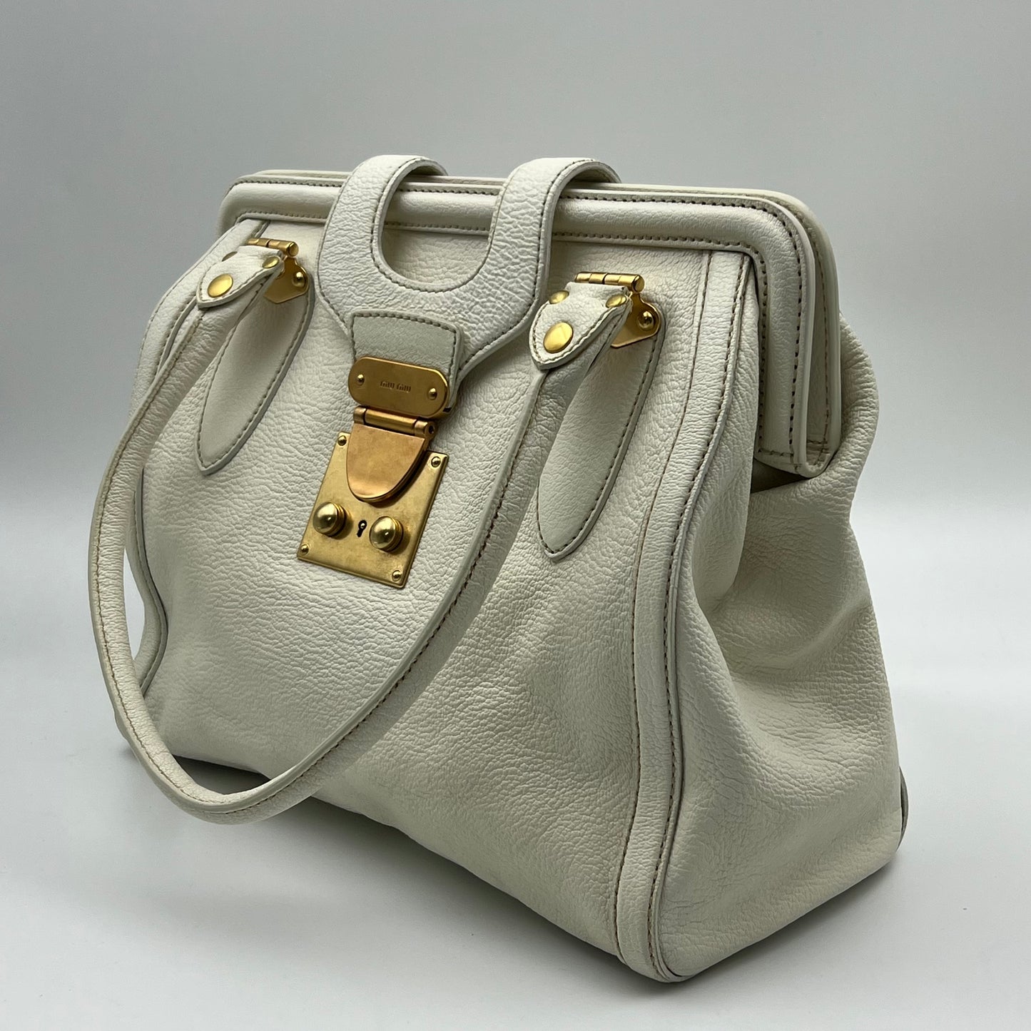 Vintage Miu Miu Leather Bag White