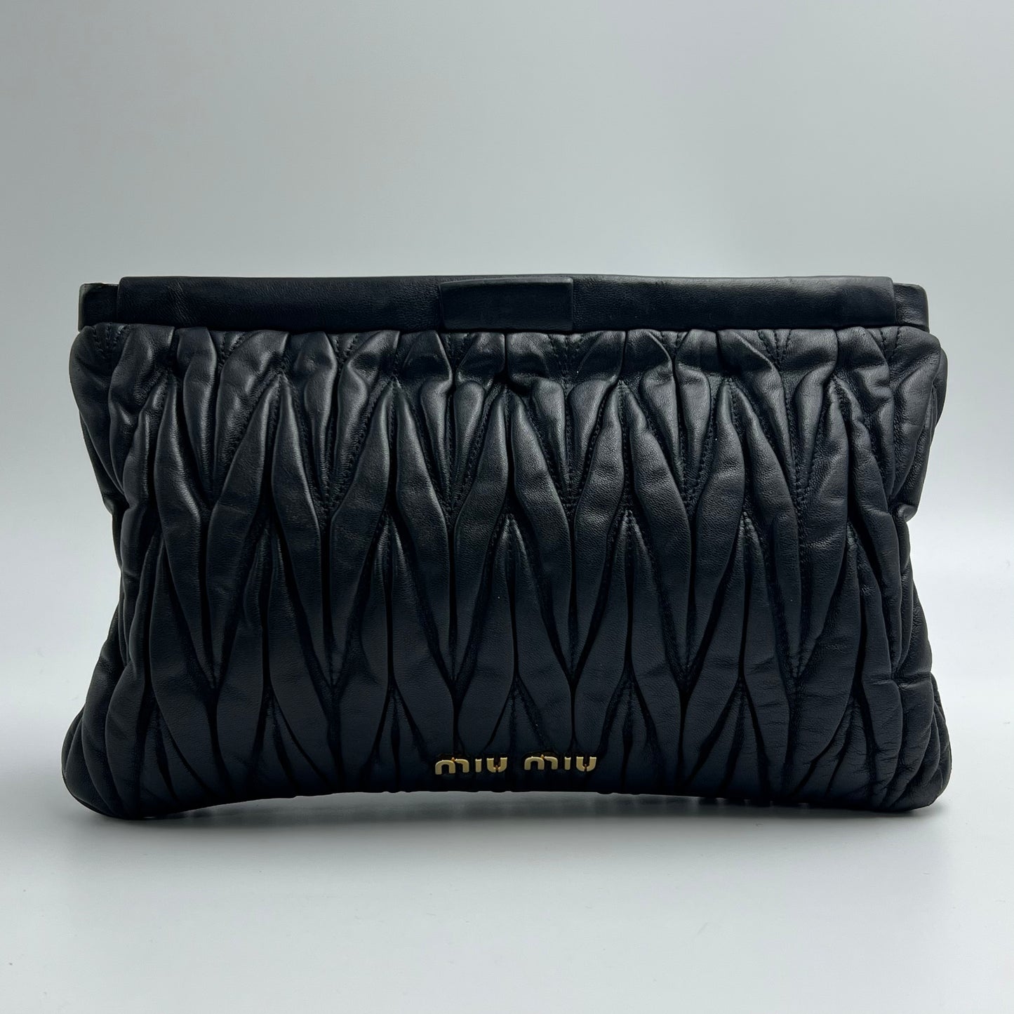 Nappa Matelasse Lux Clutch Nero Black