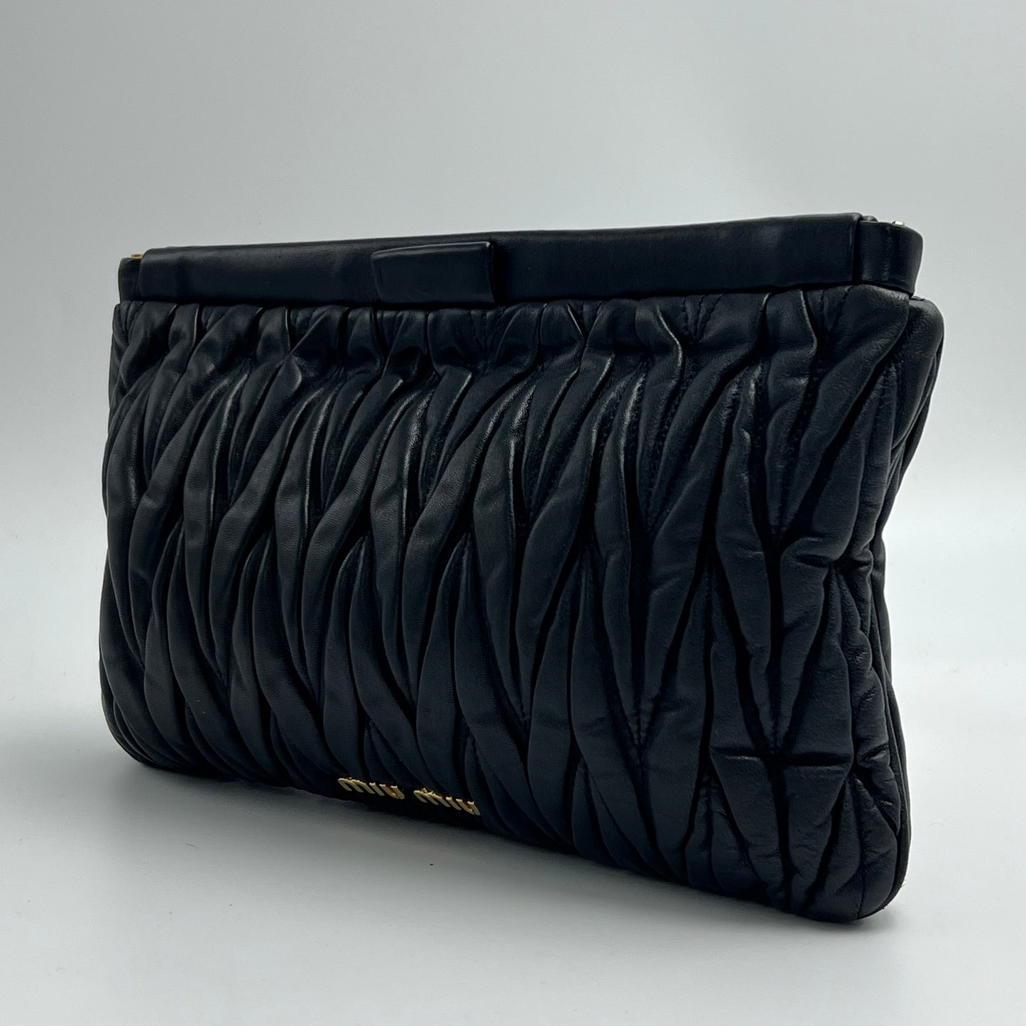 Nappa Matelasse Lux Clutch Nero Black