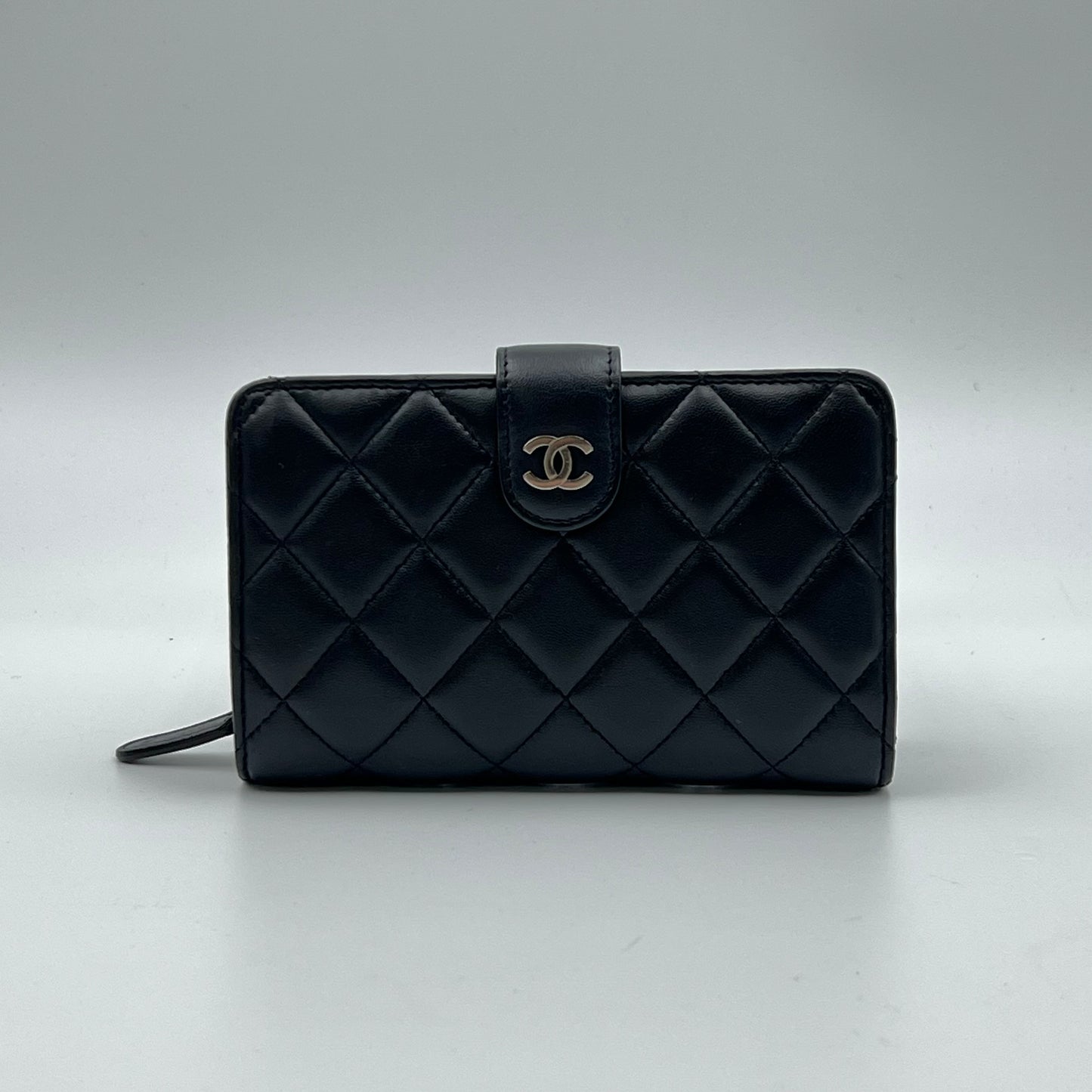 Chanel Black Quilted Leather CC BiFold Wallet