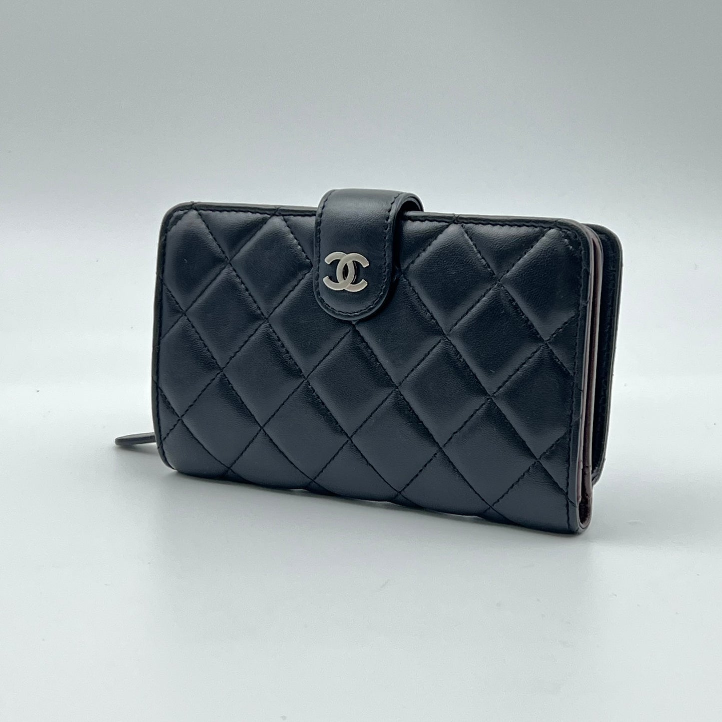 Chanel Black Quilted Leather CC BiFold Wallet