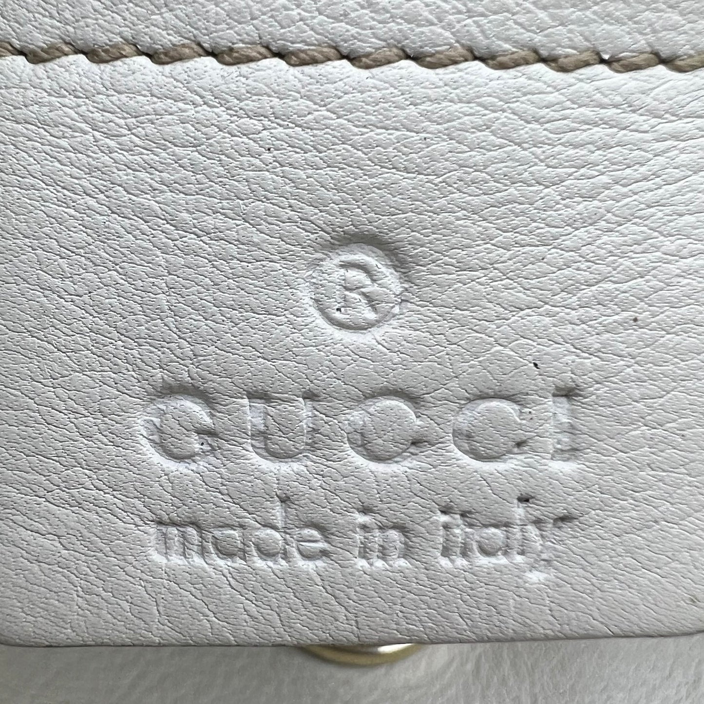 GG Running Tote Leather Medium White with flower limited edition