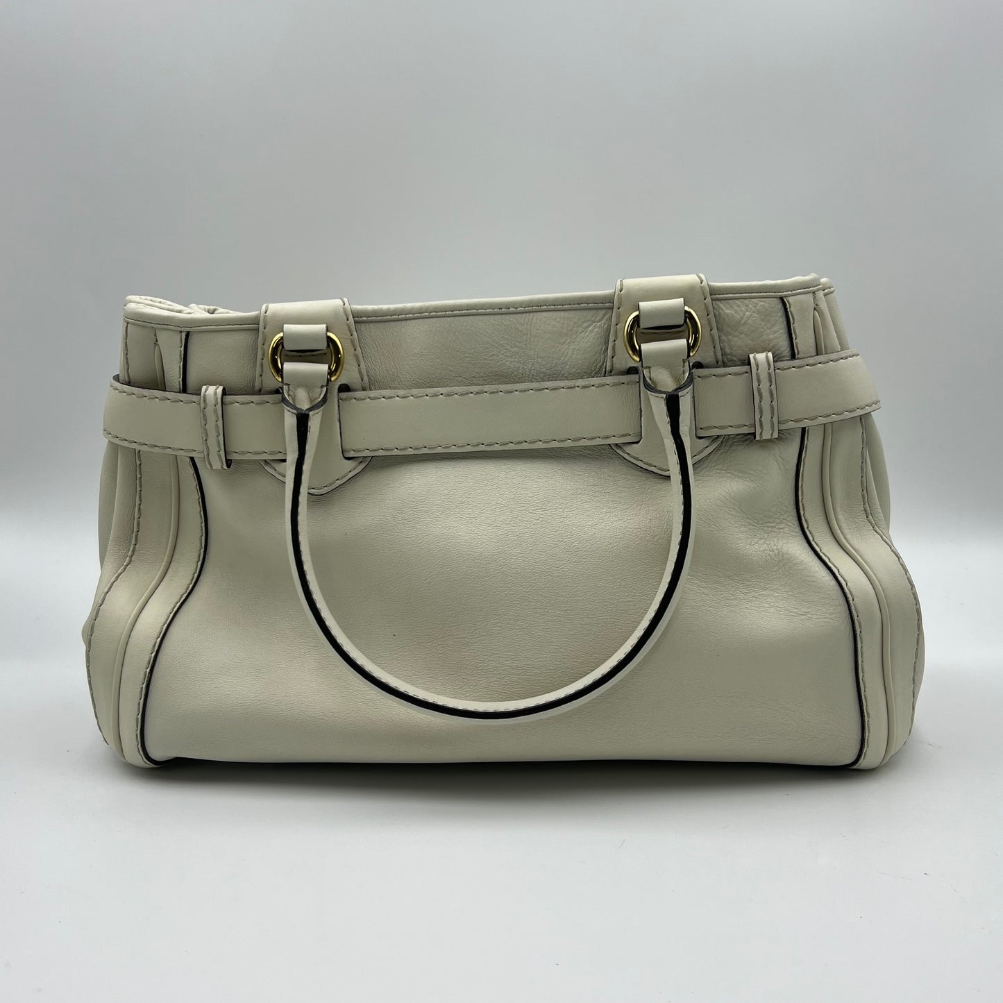 GG Running Tote Leather Medium White with flower limited edition