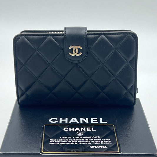 Chanel Black Quilted Leather CC BiFold Wallet