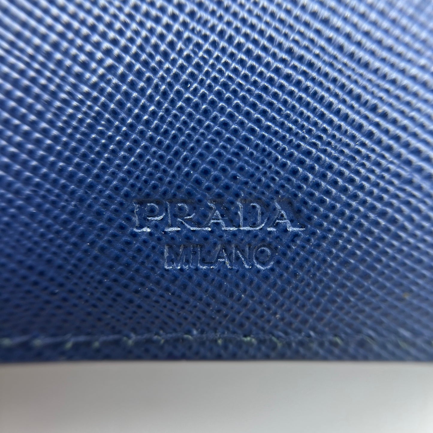 saffiano leather wallet blue