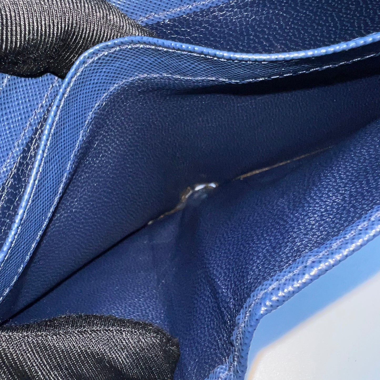 saffiano leather wallet blue