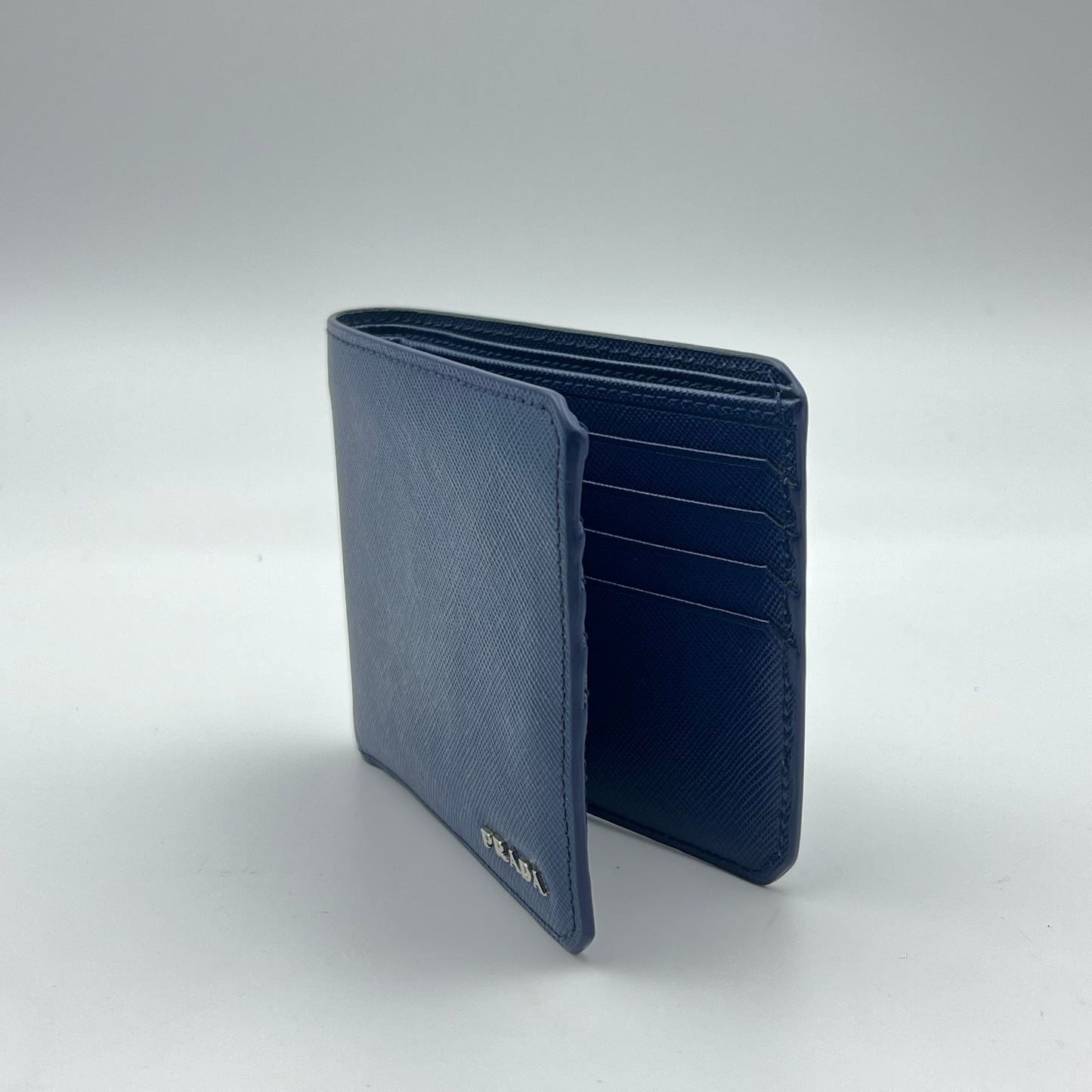 saffiano leather wallet blue