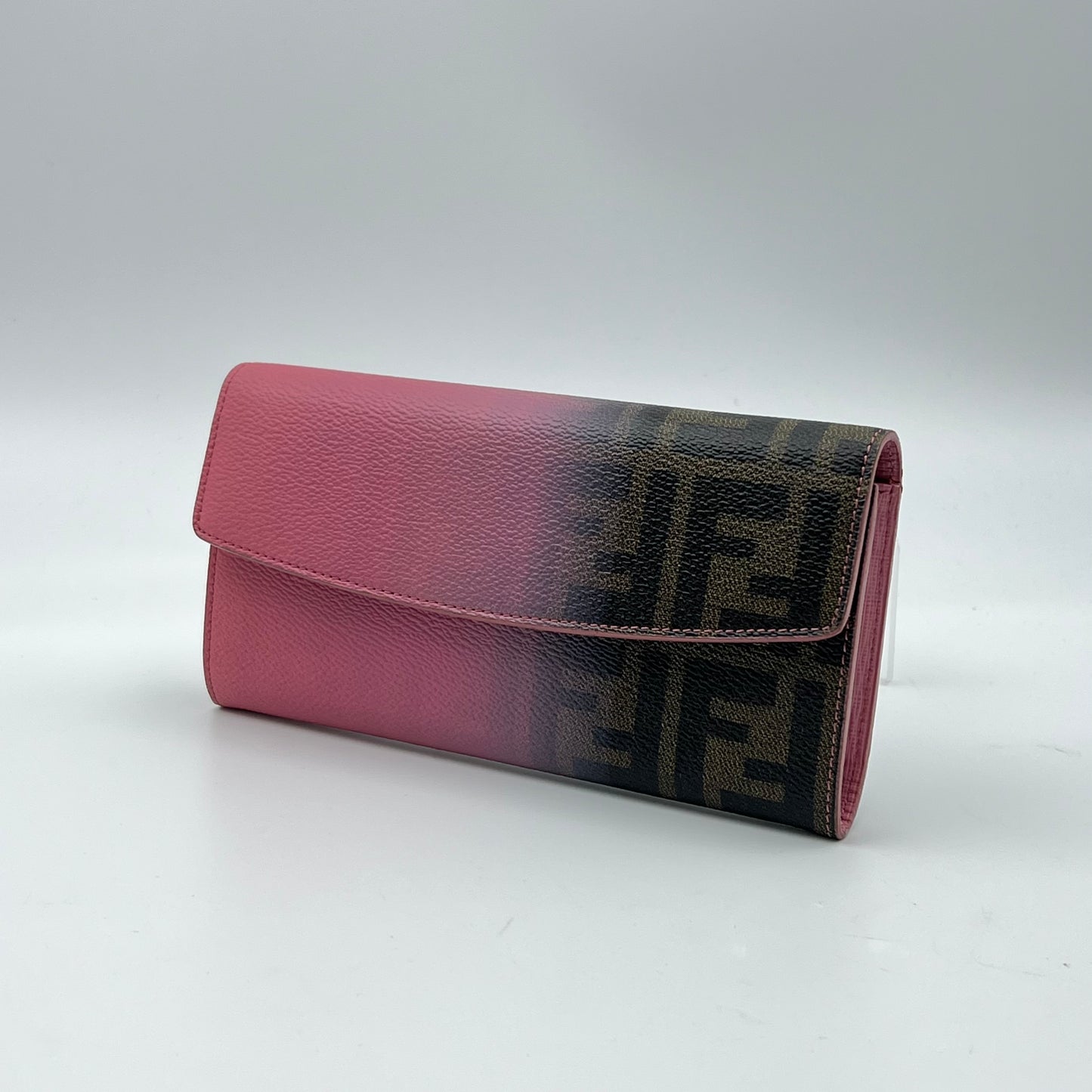 Pink Ombre Zucca Coated Canvas Continental Wallet