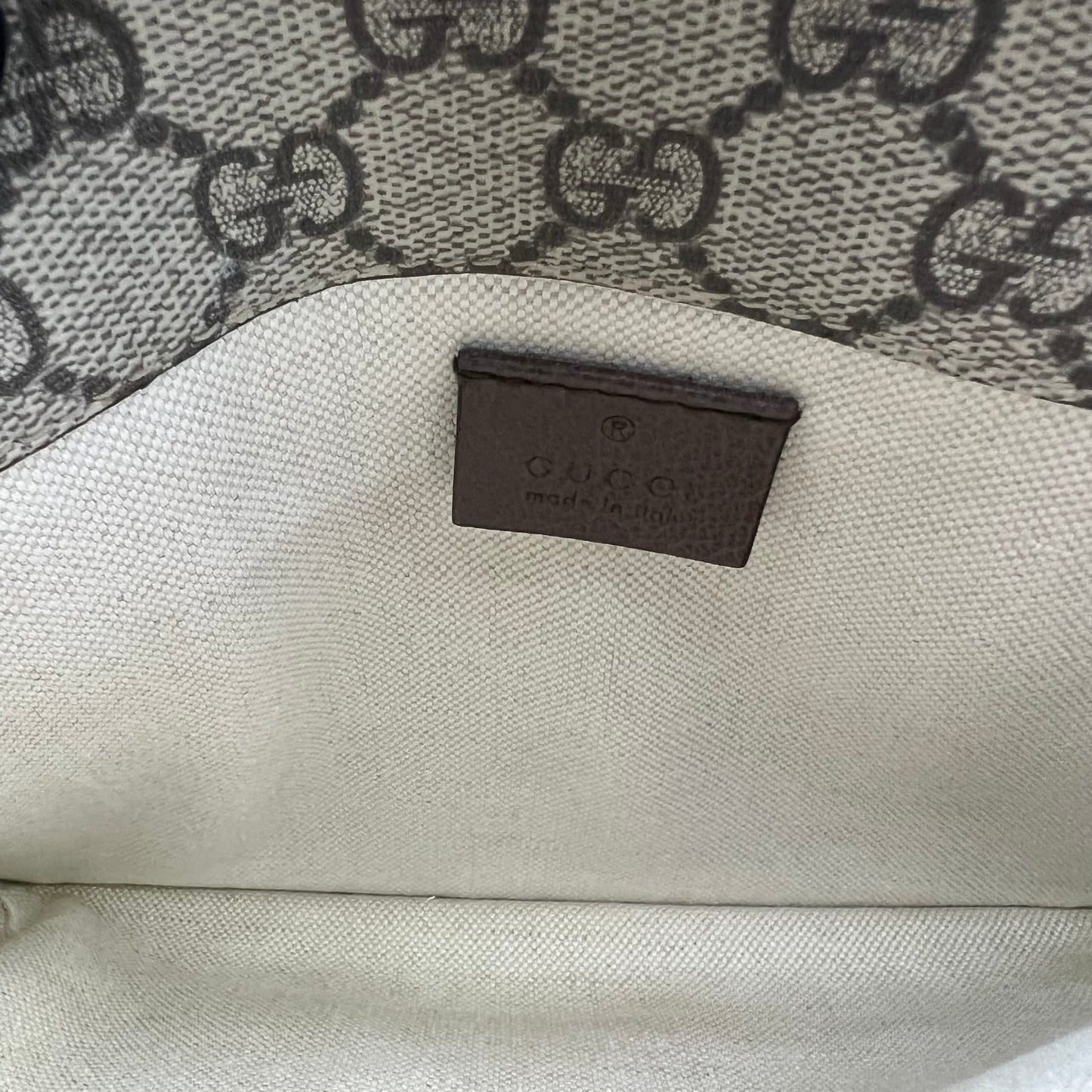 GG Supreme Monogram Neo Vintage Web Belt Bag Brown