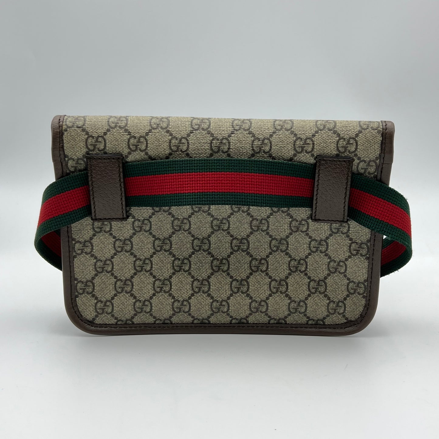 GG Supreme Monogram Neo Vintage Web Belt Bag Brown