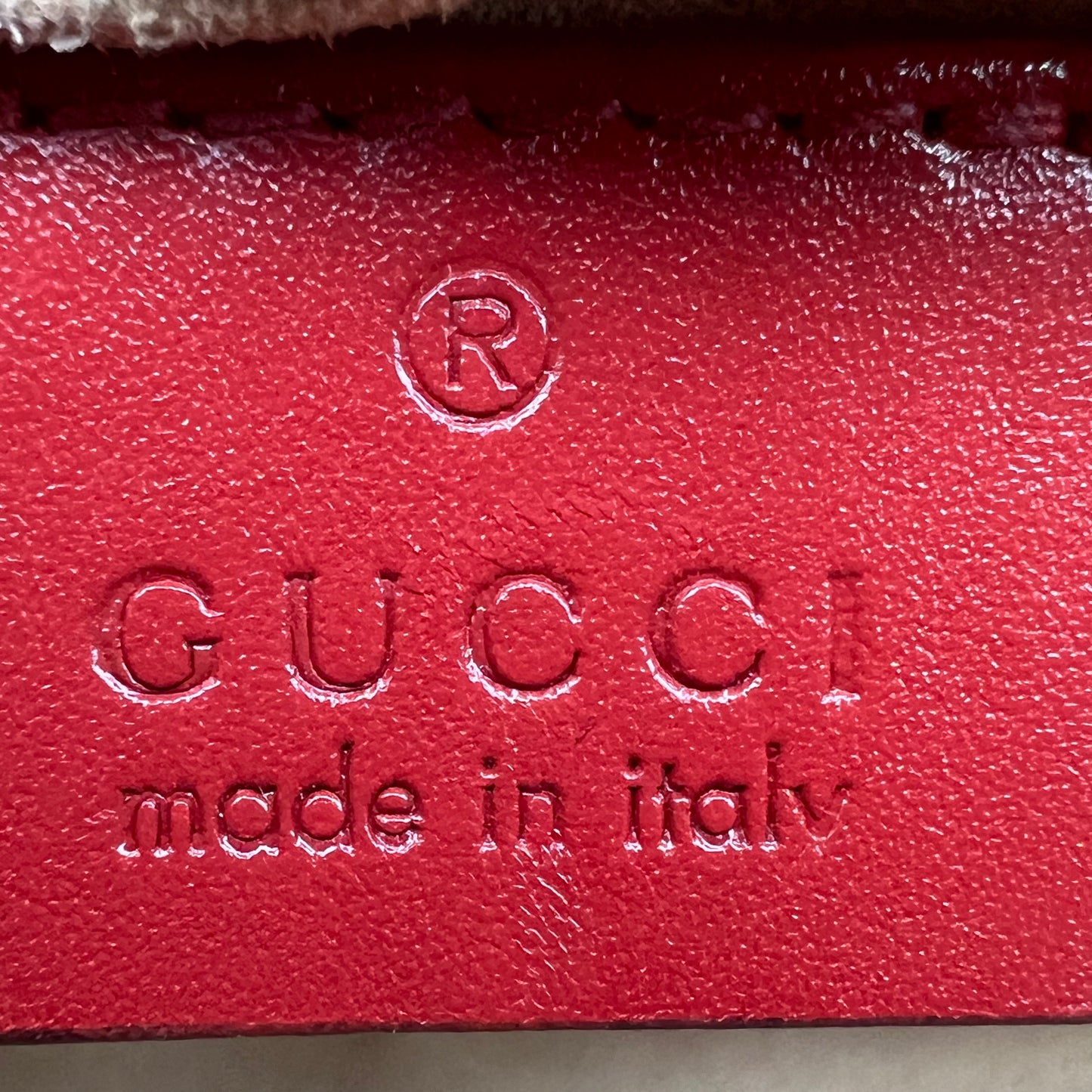 Calfskin Matelasse Super Mini GG Marmont Red