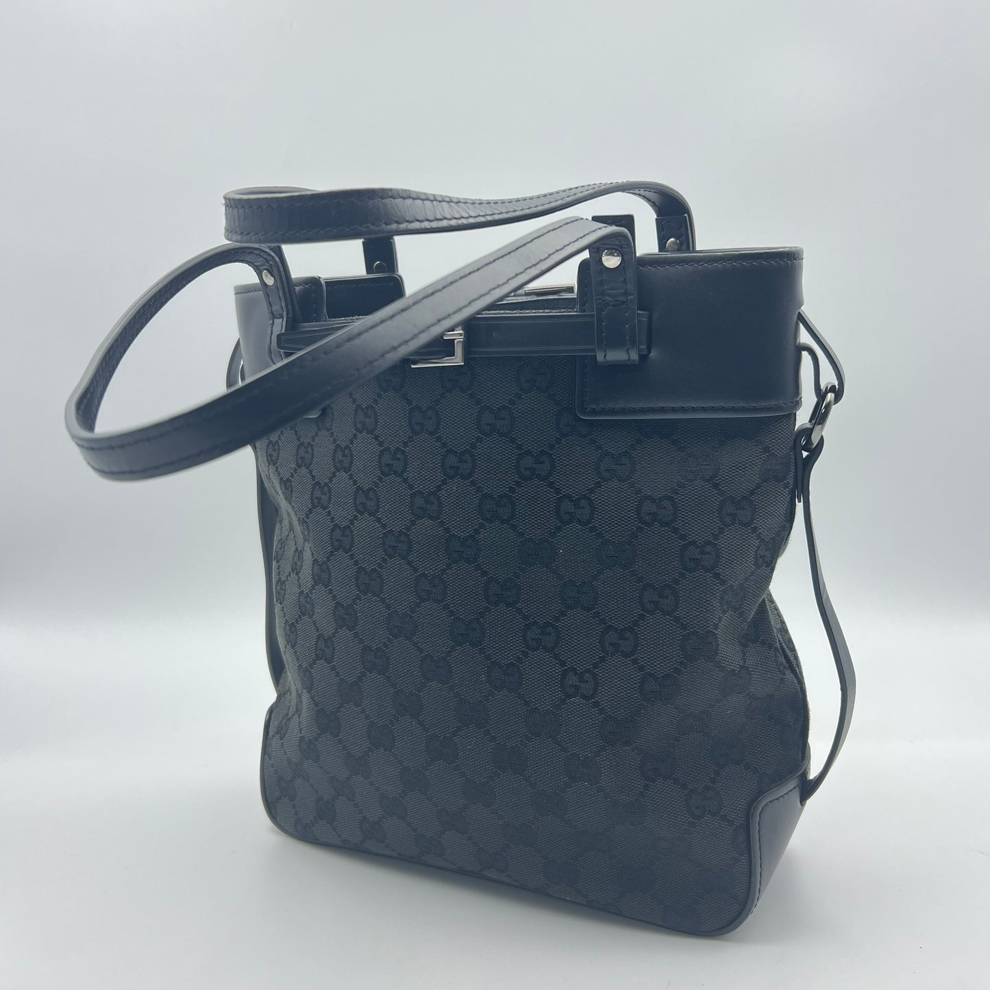 Black GG Canvas Tote Bag