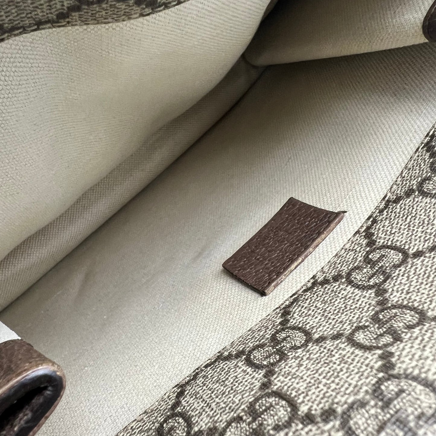 GG Supreme Monogram Web Neo Vintage Double Flap Messenger Bag Beige New Acero