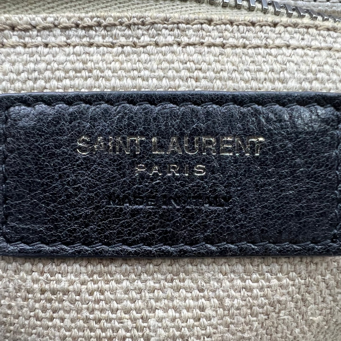 Linen Calfskin Rive Gauche Tote Optic White