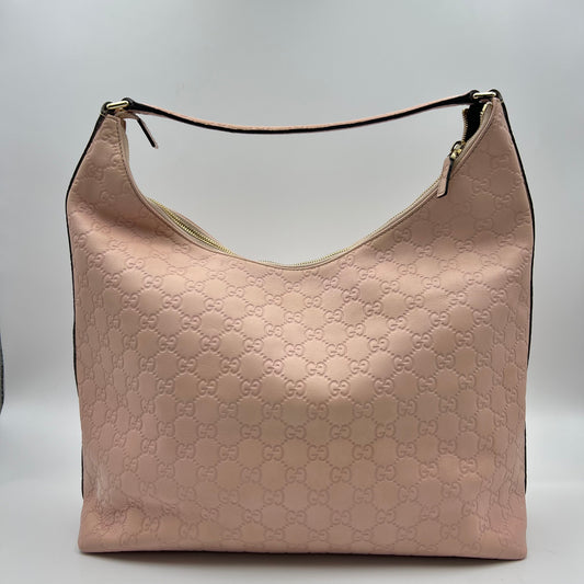  Guccissima GG Canvas Shoulder Bag Pink Gold