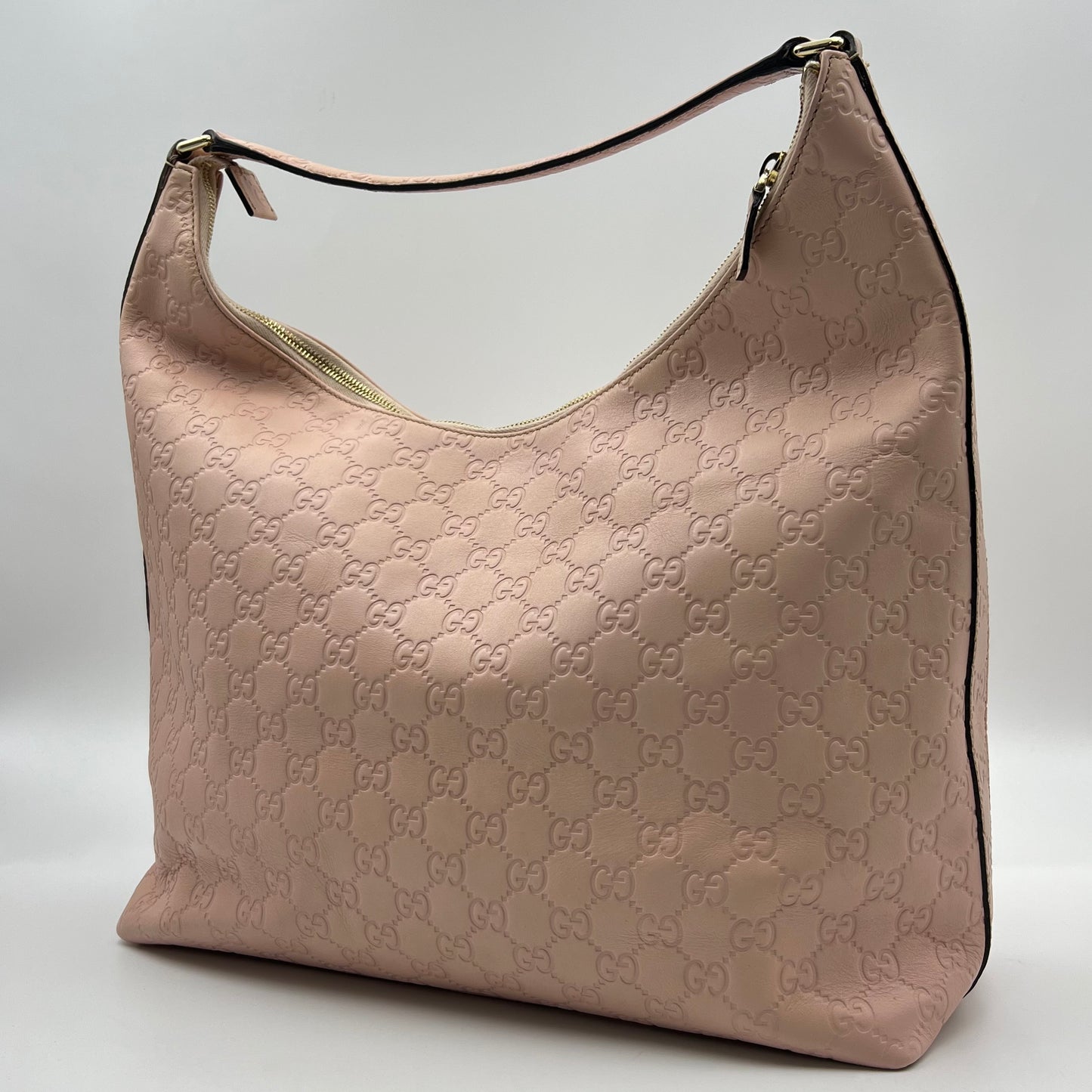  Guccissima GG Canvas Shoulder Bag Pink Gold