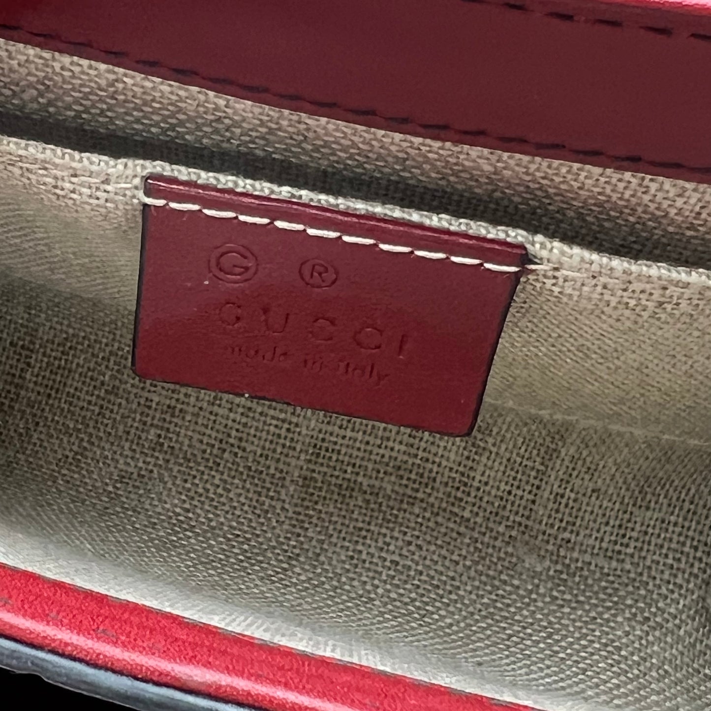 Soft Microguccissima Mini Emily Chain Shoulder Bag Rosso