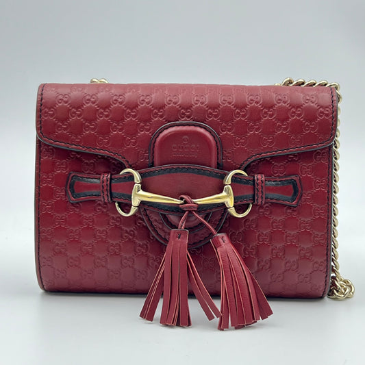 Soft Microguccissima Mini Emily Chain Shoulder Bag Rosso